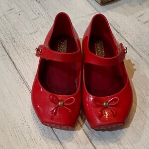 Mini Melissa Red Dress Shoes with Bow